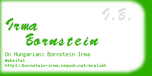 irma bornstein business card